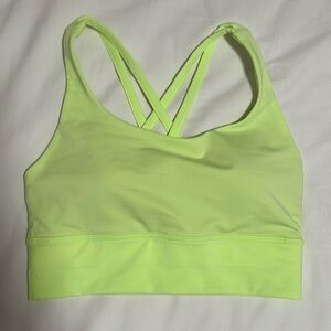 Lululemon Energy Longline Bra in Safety Neon/Safety Green/Yellow.